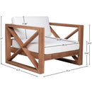  Meridian Anguilla Off White Water Resistant Fabric Upholsetered Outdoor Patio Chair IMAGE 8