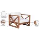  Meridian Anguilla Off White Water Resistant Fabric Upholsetered Outdoor Patio Chair IMAGE 9