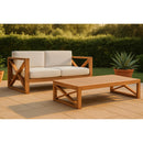  Manufacturer Color_White -- Anguilla 65" Off White Water Resistant Fabric Upholsetered Outdoor Patio Loveseat IMAGE 2