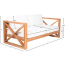  Manufacturer Color_White -- Anguilla 65" Off White Water Resistant Fabric Upholsetered Outdoor Patio Loveseat IMAGE 8