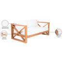  Manufacturer Color_White -- Anguilla 65" Off White Water Resistant Fabric Upholsetered Outdoor Patio Loveseat IMAGE 9
