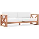  Meridian Anguilla 83" Off White Water Resistant Fabric Upholsetered Outdoor Patio Sofa IMAGE 1