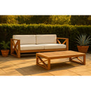  Meridian Anguilla 83" Off White Water Resistant Fabric Upholsetered Outdoor Patio Sofa IMAGE 2