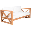  Meridian Anguilla 83" Off White Water Resistant Fabric Upholsetered Outdoor Patio Sofa IMAGE 4