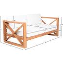  Meridian Anguilla 83" Off White Water Resistant Fabric Upholsetered Outdoor Patio Sofa IMAGE 8