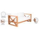  Meridian Anguilla 83" Off White Water Resistant Fabric Upholsetered Outdoor Patio Sofa IMAGE 9