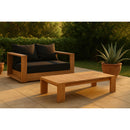  Meridian Tulum Natural Teak Wood Outdoor Patio Coffee Table IMAGE 2