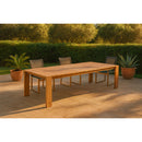  Meridian Tulum 108.5" Natural Teak Wood Outdoor Patio Dining Table IMAGE 2