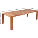  Meridian Tulum 108.5" Natural Teak Wood Outdoor Patio Dining Table IMAGE 6