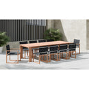  Meridian Tulum 108.5" Natural Teak Wood Outdoor Patio Dining Table IMAGE 8