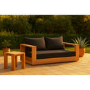 Meridian Tulum Black Water Resistant Fabric Outdoor Loveseat IMAGE 2