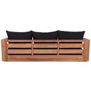  Meridian Tulum 87" Black Water Resistant Fabric Upholstered Outdoor Patio Sofa IMAGE 3