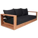  Meridian Tulum 87" Black Water Resistant Fabric Upholstered Outdoor Patio Sofa IMAGE 4