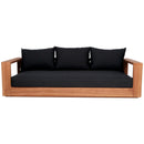  Meridian Tulum 87" Black Water Resistant Fabric Upholstered Outdoor Patio Sofa IMAGE 5