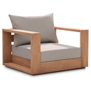  Meridian Tulum Grey Water Resistant Fabric Upholstered Outdoor Patio Accent Chair IMAGE 1
