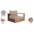  Meridian Tulum Grey Water Resistant Fabric Upholstered Outdoor Patio Accent Chair IMAGE 9