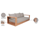  Meridian Tulum 87" Grey Water Resistant Fabric Upholstered Outdoor Patio Sofa IMAGE 9
