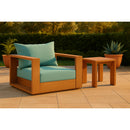  Meridian Tulum Blue Water Resistant Fabric Upholstered Outdoor Patio Accent Chair IMAGE 2