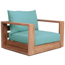  Meridian Tulum Blue Water Resistant Fabric Upholstered Outdoor Patio Accent Chair IMAGE 4