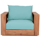  Meridian Tulum Blue Water Resistant Fabric Upholstered Outdoor Patio Accent Chair IMAGE 5