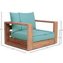  Meridian Tulum Blue Water Resistant Fabric Upholstered Outdoor Patio Accent Chair IMAGE 8