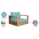  Meridian Tulum Blue Water Resistant Fabric Upholstered Outdoor Patio Accent Chair IMAGE 9
