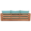 Meridian Tulum 87" Blue Water Resistant Fabric Upholstered Outdoor Patio Sofa IMAGE 3