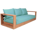  Meridian Tulum 87" Blue Water Resistant Fabric Upholstered Outdoor Patio Sofa IMAGE 4