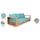  Meridian Tulum 87" Blue Water Resistant Fabric Upholstered Outdoor Patio Sofa IMAGE 9