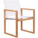  Meridian Tulum Off White Water Resistant Mesh Fabric Outdoor Patio Dining Arm Chair IMAGE 1
