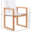  Meridian Tulum Off White Water Resistant Mesh Fabric Outdoor Patio Dining Arm Chair IMAGE 7