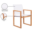  Meridian Tulum Off White Water Resistant Mesh Fabric Outdoor Patio Dining Arm Chair IMAGE 8