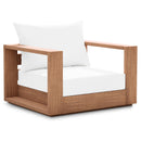  Meridian Tulum Off White Water Resistant Fabric Upholstered Outdoor Patio Accent Chair IMAGE 1