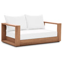  Manufacturer Color_White -- Tulum 63" Off White Water Resistant Fabric Upholstered Outdoor Patio Sofa IMAGE 1