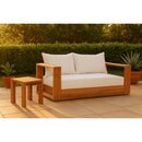 Meridian Tulum Off White Water Resistant Fabric Outdoor Loveseat IMAGE 2
