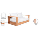  Manufacturer Color_White -- Tulum 63" Off White Water Resistant Fabric Upholstered Outdoor Patio Sofa IMAGE 8