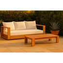  Meridian Tulum 87" Off White Water Resistant Fabric Upholstered Outdoor Patio Sofa IMAGE 2