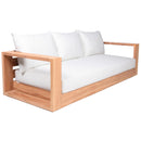  Meridian Tulum 87" Off White Water Resistant Fabric Upholstered Outdoor Patio Sofa IMAGE 4