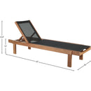  Meridian Tulum Black Adjustable Mesh Water Resistant Fabric Outdoor Patio Chaise Lounge IMAGE 7