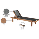  Meridian Tulum Black Adjustable Mesh Water Resistant Fabric Outdoor Patio Chaise Lounge IMAGE 8