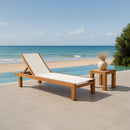  Meridian Tulum Off White Adjustable Mesh Water Resistant Fabric Outdoor Patio Chaise Lounge IMAGE 2