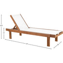  Meridian Tulum Off White Adjustable Mesh Water Resistant Fabric Outdoor Patio Chaise Lounge IMAGE 7
