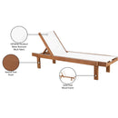  Meridian Tulum Off White Adjustable Mesh Water Resistant Fabric Outdoor Patio Chaise Lounge IMAGE 8