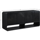  Meridian Parker Black Solid Wood And Ash Veneer Sideboard / Buffet IMAGE 11