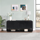  Meridian Parker Black Solid Wood And Ash Veneer Sideboard / Buffet IMAGE 2