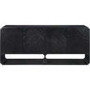  Meridian Parker Black Solid Wood And Ash Veneer Sideboard / Buffet IMAGE 4