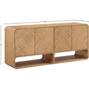  Meridian Parker Natural Solid Wood And Ash Veneer Sideboard / Buffet IMAGE 11