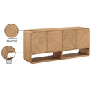  Meridian Parker Natural Solid Wood And Ash Veneer Sideboard / Buffet IMAGE 12