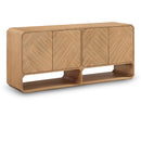  Meridian Parker Natural Solid Wood And Ash Veneer Sideboard / Buffet IMAGE 1