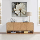  Meridian Parker Natural Solid Wood And Ash Veneer Sideboard / Buffet IMAGE 2